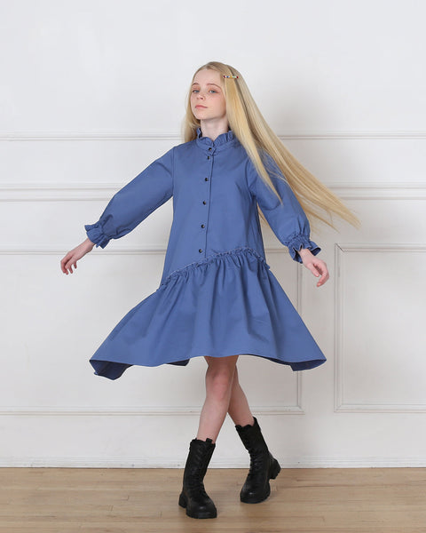Kate dress (cerulean-blue) – Aisabobo Kate dress (cerulean-blue) – Aisabobo