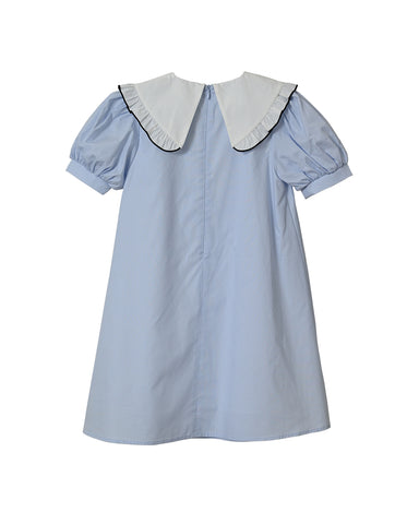 Millie dress (baby blue/off-white)