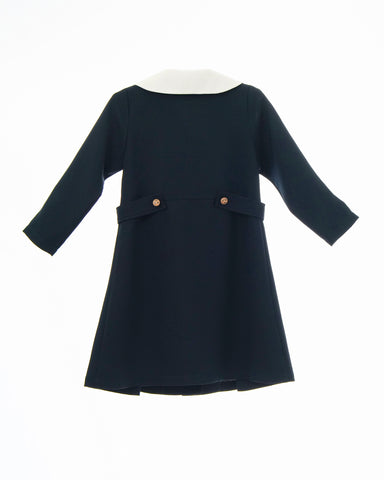 Zelie dress (dark-sapphire tweed)