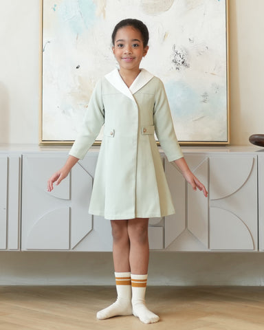 Zelie dress (dusty-sage-green tweed)