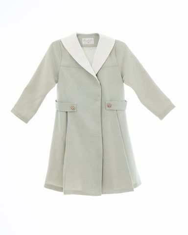 Zelie dress (dusty-sage-green tweed)