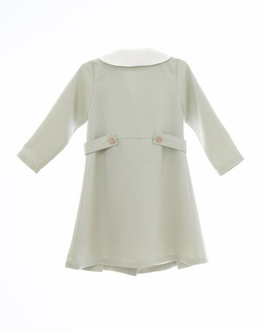 Zelie dress (dusty-sage-green tweed)