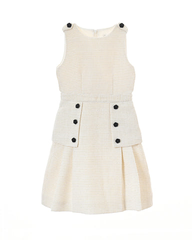 Daphne dress (ivory with gold metallic thread)