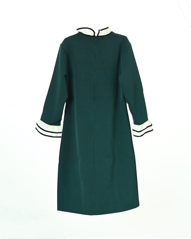 Antoinette ruffle bow dress (hunter green)