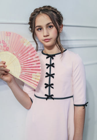 Anais bow dress (blush pink)