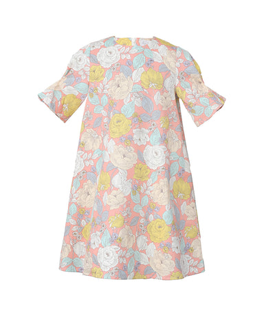 Flora dress (pink with Rococo floral pattern)