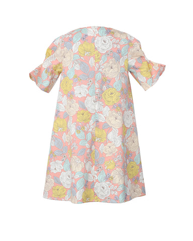 Flora dress (pink with Rococo floral pattern)