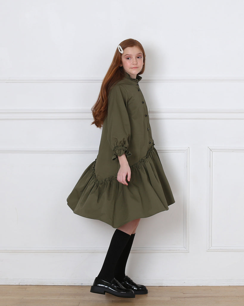 Kate dress (army-green) – Aisabobo