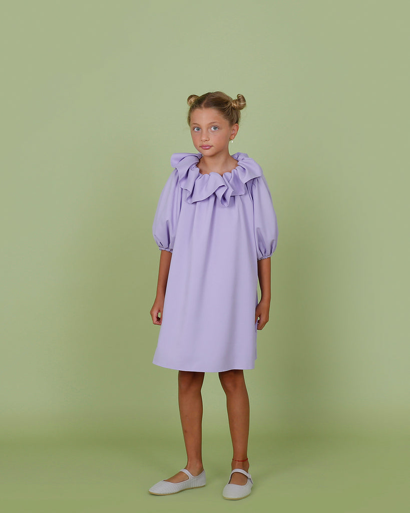 ash purple dress Dahlia Crepe Dress in Ash Lilac
