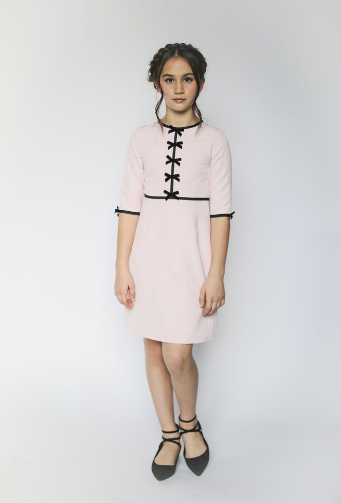 Anais bow dress (blush pink)