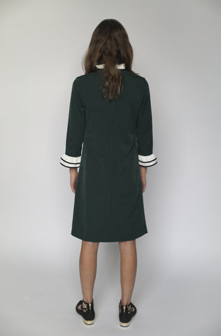 Antoinette ruffle bow dress (hunter green)