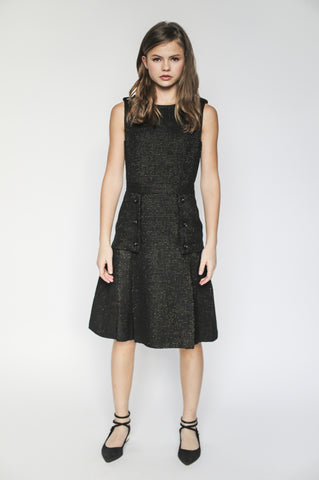 Daphne dress (ivory with gold metallic thread)