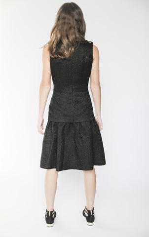 Daphne dress (black with gold metallic thread)