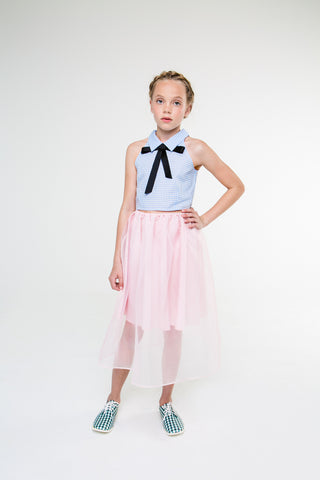 Louise (carnation pink gingham and skirt)