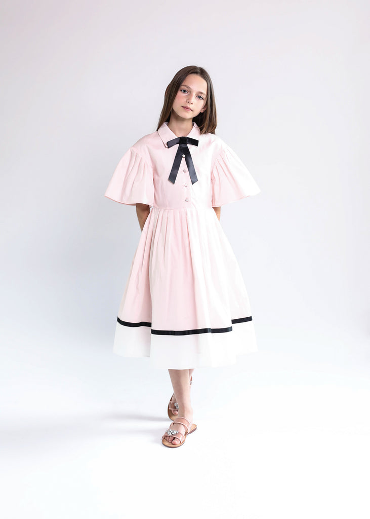 Lea dress (pink/white)